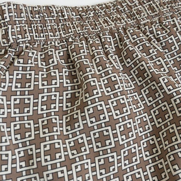 ✨ Abercrombie Fitch Satin Wide Leg Trousers Pull On Pant Brown Beige - Picture 12 of 15